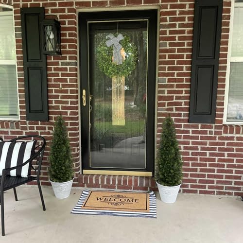 Product: Aveyas 4ft Artificial Cedar Topiary Trees for Outdoor Front Porch Door, 4 Feet Faux Potted Plants Evergreen Fake Pine Cypress Tree for Outside Home Decor (4 ft Tall) - Set of 2 Pack