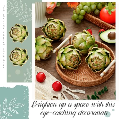 Silky Flower Store Artificial Artichokes Green Faux Vegetables Kitchen Wedding Bowl Vase Decor, 12 Pcs Large, 20.5cm 4 4 Product: Timgle 12 Pcs Green Artificial Artichokes Fake Vegetables and Fruits for Summer Kitchen Wedding Bowl and Vase Decorations (Large)
