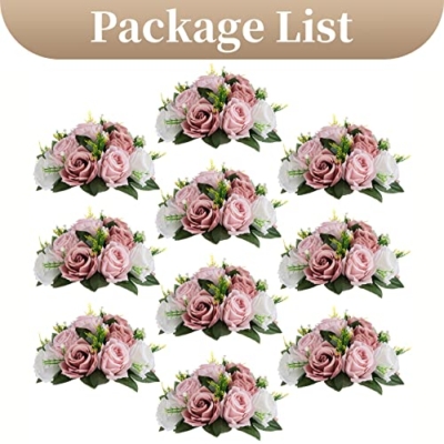 Silky Flower Store Pink Artificial Rose Kissing Ball Centerpiece, Wedding Table Floral Arrangement, Silk Flowers 25cm/10in 15 15 Product: Sziqiqi Flower Centerpieces for Tables Pink Kissing Balls for Wedding - Artificial Floral Arrangement Center Piece Decorations Flores Artificiales para Decoracion