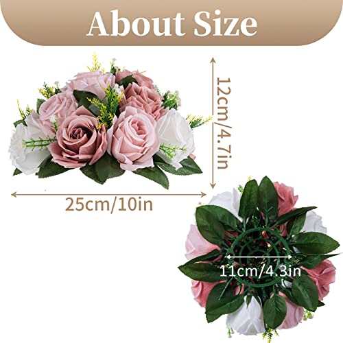 Silky Flower Store Pink Artificial Rose Kissing Ball Centerpiece, Wedding Table Floral Arrangement, Silk Flowers 25cm/10in 3 3 Product: Sziqiqi Flower Centerpieces for Tables Pink Kissing Balls for Wedding - Artificial Floral Arrangement Center Piece Decorations Flores Artificiales para Decoracion