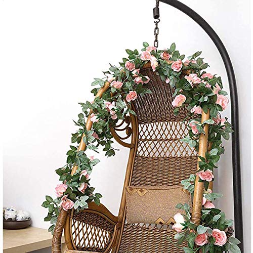 Silky Flower Store Artificial Rose Vine Garland, White Pink Silk Cherry Blossom Ivy Decor, 240cm 6 6 Product: TheStriven 2pcs Artificial Rose Vine with Green Leaves Artificial Sakura Cherry Blossom Ivy Garland Leaf Garland Flowers for Home Yard Fence Wedding Decor (White)