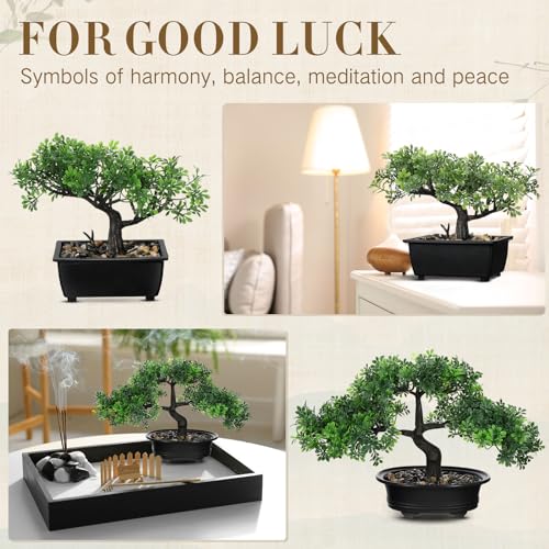Product: Jexine 4 Pack Artificial Bonsai Tree, Indoor Small Fake Plants in Pots for Home Table Office Desk Bathroom Shelf Bookshelf Bedroom Living Room Farmhouse Decorations