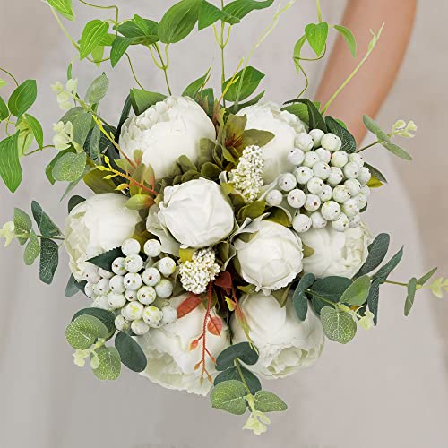 Product: LESING Bridal Wedding Bouquets Artificial Peony Flowers Bouquet Handmade Romantic Wedding Bouquets for Bride Bridesmaid Holding Flowers (Bouquet-Peony White)