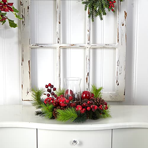 Product: Nearly Natural 4654 Candleabrum Holiday, Red, 17.5x8.5x17.5