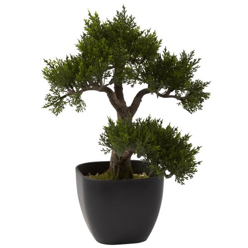 Product: Nearly Natural 4966 Cedar Bonsai Artificial Tree, 15-Inch, Green