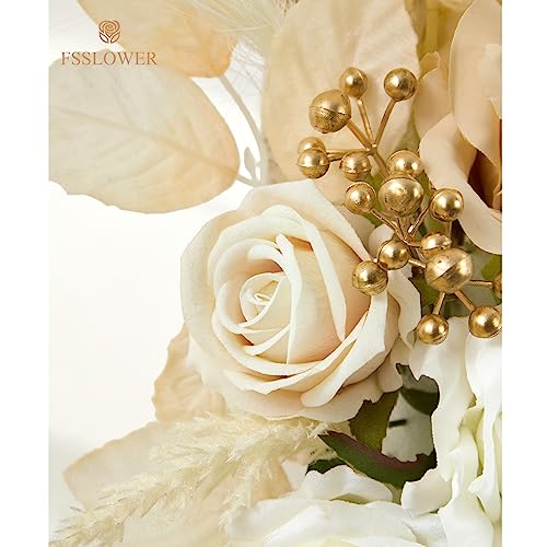 Silky Flower Store Wedding Arch Flower Swag Kit, Beige Faux Silk Draping Decor, Wedding Backdrop Flowers Pack of 3 20.5cm 5 5 Product: Fsslower Wedding Arch Flowers with Drape Kit (Pack of 3) - 2pcs Artificial Flower Swag with 1pcs Draping Fabric for Wedding Ceremony Arbor and Reception Backdrop Decoration (Beige)