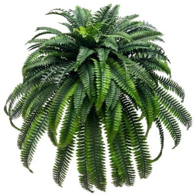 Product: 128 Stems Faux Boston Fern - 62” Artificial Plants for Indoor & Outdoor Decoration