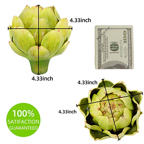 Silky Flower Store Artificial Artichoke Decor, Large Green Faux Vegetables Home Decor, Realistic Faux Plant Accent 9pcs 8 8 Product: Large Green Artificial Artichoke Vegetables Fake Artichoke for Home Decor (Green(9pcs))