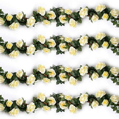 Silky Flower Store Artificial Rose Vine Garland, White Pink Silk Cherry Blossom Ivy Decor, 240cm 13 13 Product: TheStriven 2pcs Artificial Rose Vine with Green Leaves Artificial Sakura Cherry Blossom Ivy Garland Leaf Garland Flowers for Home Yard Fence Wedding Decor (White)