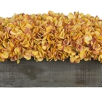 Product: House of Silk Flowers Artificial Hydrangeas in Grey-Washed Wood Ledge (Gold/Burgundy)