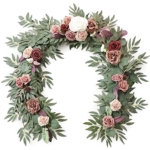 Product: Floroom 6ft Artificial Eucalyptus Garland with Flowers Fake Greenery Faux Floral Vine Garland for Table Decor Wedding Centerpieces Bridal Shower Party Decorations, Dusty Rose & Mauve
