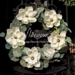 Product: Floroom Floral Wreath, 18" Artificial White Magnolia Wreath for Front Door Wedding Decorations Wall Decor