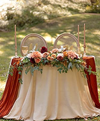 Silky Flower Store Terracotta Artificial Flower Garland, Burnt Orange Wedding Arch Greenery, Faux Floral Swags Centerpieces, 27.5in x 14in 6 6 Product: Ling's Moment 2Pcs Terracotta Artificial Flower Garland Floral Swags Centerpieces Burnt Orange Wedding Arch Flower Greenery Arrangements for Sweetheart Table Wall Window Home Garden Outdoor Decor