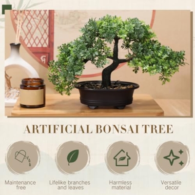 Product: Jexine 4 Pack Artificial Bonsai Tree, Indoor Small Fake Plants in Pots for Home Table Office Desk Bathroom Shelf Bookshelf Bedroom Living Room Farmhouse Decorations