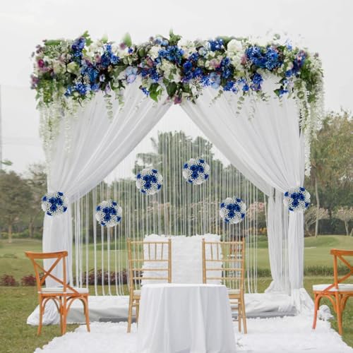 Silky Flower Store Artificial Rose Ball Centerpieces Royal Blue Baby’s Breath, Wedding Table Decor, Faux Silk Floral Arrangements, 10 Pcs, 20cm 3 3 Product: BLOSMON Fake Flowers Ball Wedding Centerpieces 10 Pcs Royal Blue Rose Babys Breath Artificial Flowers Center Pieces Decoration for Table Faux Silk Floral Bouquet Arrangements for Home Party DIY Decor