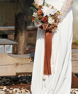 Silky Flower Store Burnt Orange Bridal Bouquet Artificial Flowers, Fall Wedding Bouquet, BENCENTRE, 10 Inch 10 10 Product: BENCENTRE 10 Inch Burnt Orange Bridal Bouquet,Fall Wedding Bouquet,Bride Bouquets for Wedding Ceremony Anniversary, Party and French Rustic Vintage Wedding,Artificial Flowers