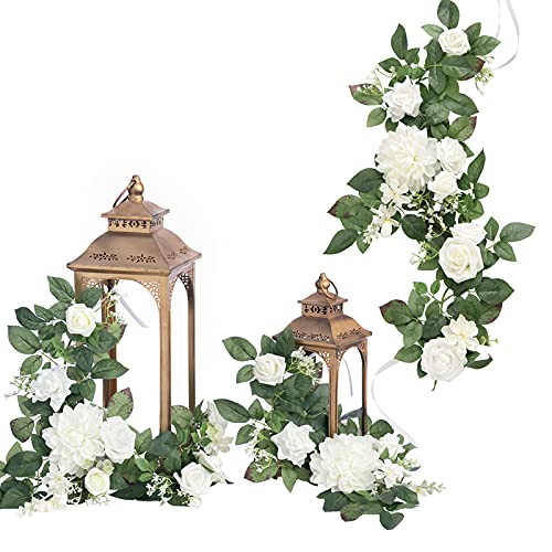 Ling's Moment 6Pack 2ft Artificial Flowers Garland White Lantern Flower Centerpieces Wedding Aisle Decor Chair Flowers Arch Floral for Mantel Signs DIY Table Wall Window Cake Decoration - Artificial Flower Arrangements Product: Ling's Moment 6Pack 2ft Artificial Flowers Garland White Lantern Flower Centerpieces Wedding Aisle Decor Chair Flowers Arch Floral for Mantel Signs DIY Table Wall Window Cake Decoration