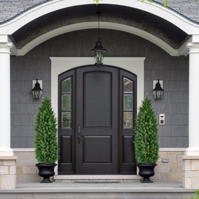 Product: Artificial Cedar Topiary Trees, Set of 2 Lifelike Faux Pruned Cypress with Heavy-Duty Planters – UV-Resistant Outdoor Artificial Shrubs for Indoor/Outdoor Decor (40 Inches)