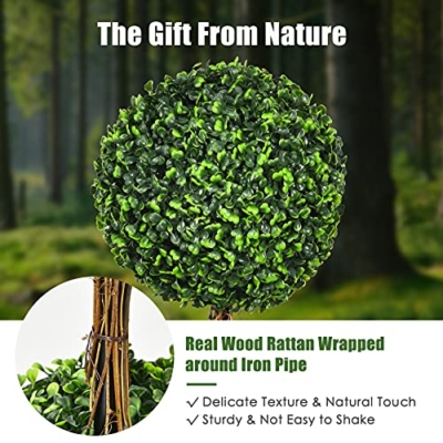 Silky Flower Store Artificial Boxwood Topiary Tree, Triple Ball Faux Greenery, Cement Filled Pot, Indoor Outdoor 3 Ft 12 12 Product: Goplus 3 Ft Artificial Boxwood Topiary Tree, Fake Greenery Plants Triple Ball Tree, Leaves & Cement-Filled Plastic Flower Pot Decorative Trees for Home, Office, Indoor and Outdoor Use