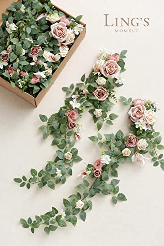 Silky Flower Store Pink Blush Cream Wedding Chair Floral Swag, 10pc Aisle Decorations, Faux Ceremony Chair Ribbons, 32.5cm 4 4 Product: Ling's Moment 10pcs Wedding Chair Decorations Aisle Floral Swag Artificial Pew Flowers Hanging Garland Pink Blush & Cream For Ceremony Reception Church Rose Floral Faux Arrangement Party Outdoor Decor