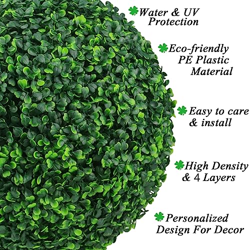 Product: Sunnyglade 2 PCS 15.7 inch 4 Layers Artificial Plant Topiary Ball Faux Boxwood Decorative Balls for Backyard, Balcony,Garden, Wedding and Home Décor (15.7 inch)