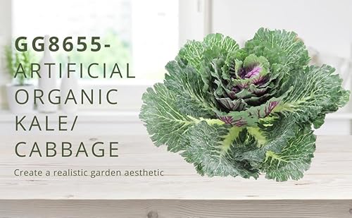 Silky Flower Store Faux Cabbage Artificial Vegetables, Green Decorative Produce, 4 Piece Set, Indoor Faux Farmhouse Décor, 20.5cm 4 4 Product: Admired By Nature Faux Cabbage Artificial Vegetables Realistic Fake Food Plants Props Artificial Decorative Cabbage Plant for Home Decor Wedding Kitchen Decoration Fake Food Display, Green, 4 Pc Set