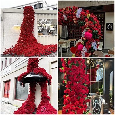 Product: Olivachel 72pcs Rose in Bulk Artificial Rose Heads with Stems & Leaves Silk Flowers for Home Wedding Decor Flower Storefront Restaurant Wall Decor (Red - 72Pcs)