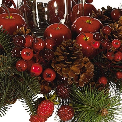 Product: Nearly Natural 4654 Candleabrum Holiday, Red, 17.5x8.5x17.5