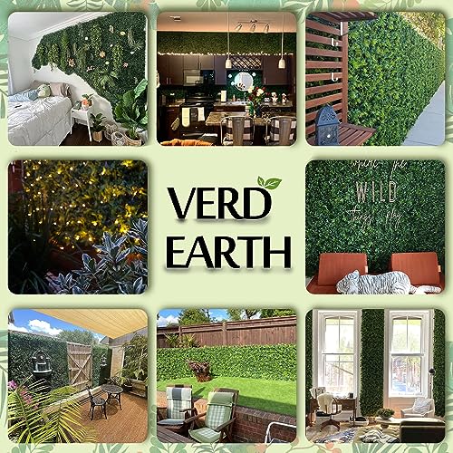 Product: VERDEARTH 6 PCS 20"x20" Artificial Plant Wall Panels, Foliage Topiary Hedges Panels, Plastic Faux Shrubs Fence Mat, Greenery Wall Backdrop Decor, Home Garden Outdoor Wall Decoration (6, A047)