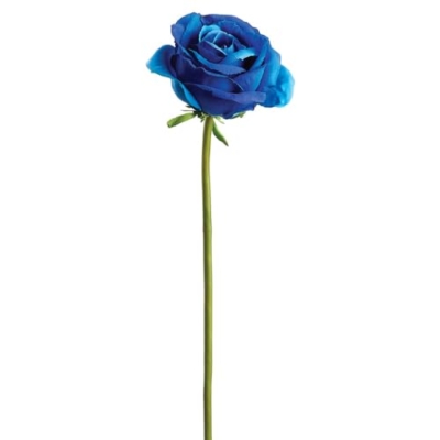 Product: 19" Faux Rose Silk Flower Stem -Blue (Pack of 12)