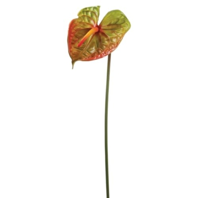 Product: 28" Handwrapped Silk Large Anthurium Flower Spray -Green/Burgundy (Pack of 12)