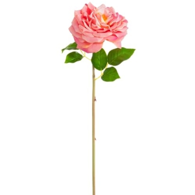 Product: 20" Silk Open Cabbage Rose Flower Stem -2 Tone Rose (Pack of 12)