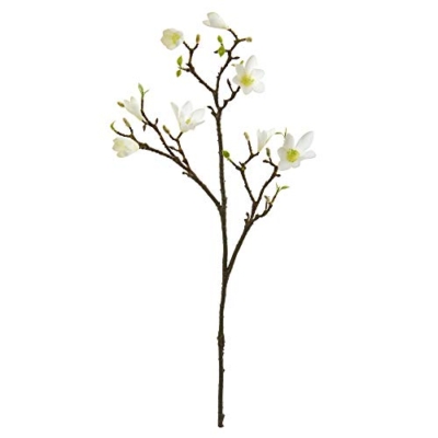 Product: Nearly Natural 34” Magnolia Artificial (Set of 6) Silk Flowers, White