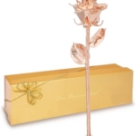 Product: Forever Rose Real Rose Dipped in Rose Gold, Handcrafted Preserved Rose in Luxury Gold Gift Box, Romantic Gift for Her, Elegant Keepsake for Anniversary, Birthday, or Any Special Occasion