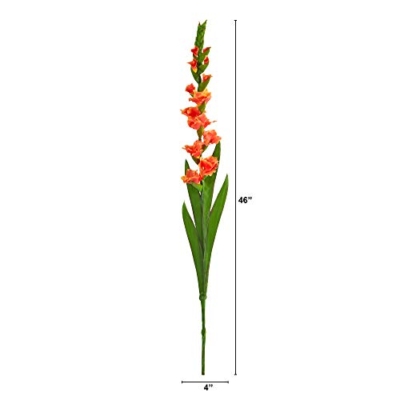 Silky Flower Store Artificial Gladiolus Flower Set of 3, Nearly Natural Faux Floral Stems, Indoor Home Décor, 46in. 5 5 Product: Nearly Natural 46in. Gladiolus Artificial Flower (Set of 3)