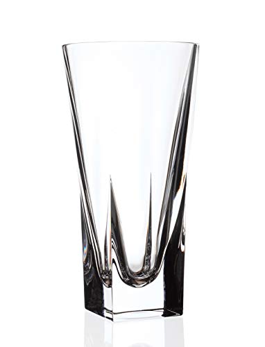 Product: Barski Vase - Crystal Glass - 12" H - for Flowers - Roses - Square Bottom - Round Opening - Made in Europe