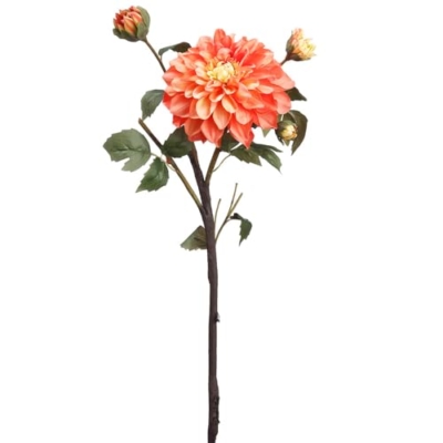 Product: 23.5" Silk Dahlia Flower Stem -2 Tone Coral (Pack of 12)