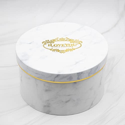 Silky Flower Store Soap Flower Box, White Marble Rainbow Roses Gift, Decorative Faux Floral Arrangement, 20cm 5 5 Product: White Marble Medium Round Soap Flower Box - Rainbow Roses