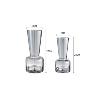 Product: Indoor Gardening Flower Arrangement Living Room Vase, Glass Tall Vase Creativity Hourglass Vase Fresh Flowers Artificial Flower Decorative Centrepiece Table Vase Height: 22CM/27CM Rose vases