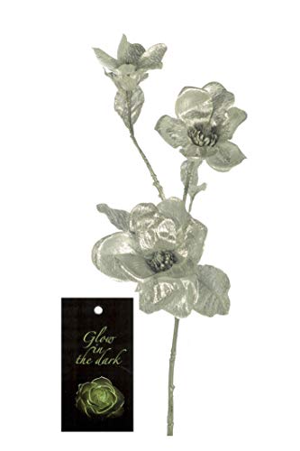 Silky Flower Store Artificial Magnolia with Glitter Effect, Express Blume Faux Floral Decor, Glow in the Dark 20.5cm 4 4 Product: Express Flor 3 Artificial Magnolia Glitter Effect in The Dark