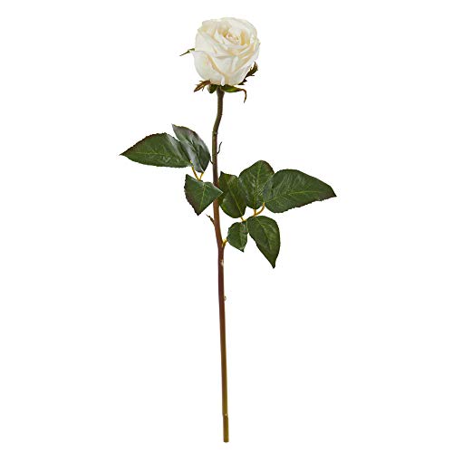 Nearly Natural 20in. Rose Artificial Bud (Set of 6) Silk Flowers, White - Artificial Flower Arrangements Product: Nearly Natural 20in. Rose Artificial Bud (Set of 6) Silk Flowers, White