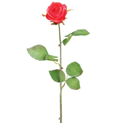 Product: 28" Rose Silk Flower Stem -Coral (Pack of 12)