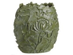 Product: 20"Hx12"Wx18"L Small Fiberglass Lotus Vase Green