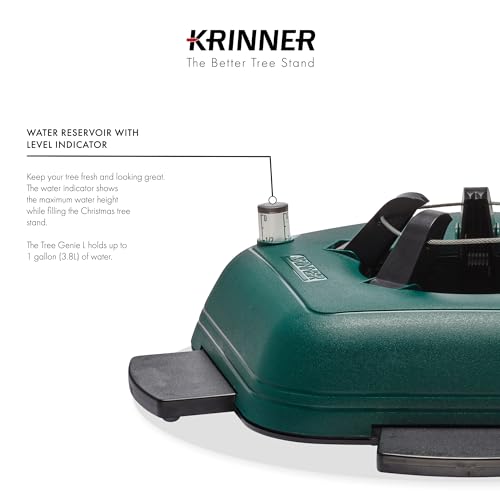 Product: Krinner - Tree Genie L (Gen 2)- Single Cable Operation, Water Level Indicator, 5 Stabilizer Feet, Up to 8 Foot Trees - Christmas Tree Stand