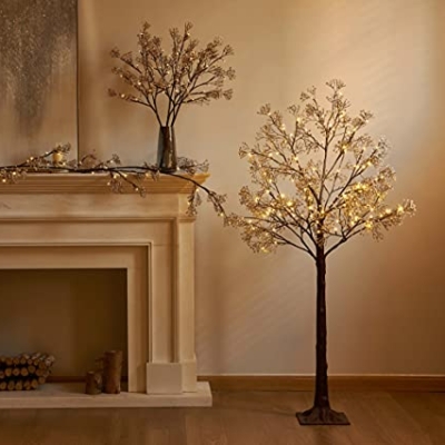 Silky Flower Store Hairui Lighted Gypsophila Tree, 4FT 90 LED Artificial Baby Breath Flower Wedding Holiday Décor, 4FT 16 16 Product: Hairui Lighted Gypsophila Tree 4FT 90 LED Artificial Baby Breath Flowers with Lights for Wedding Party Winter Christmas Holiday Decoration