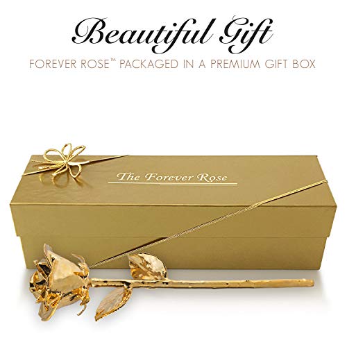 Silky Flower Store 24k Gold Dipped Real Rose Crystal Vase, Venus Rose Open Bud, Luxury Floral Decor, 12in, 6in 5 5 Product: Real Rose Dipped in 24k Gold w/Crystal Vase - Venus Rose (Open Bud)