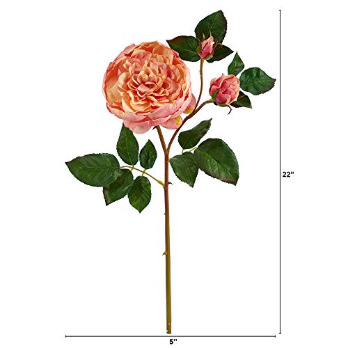 Product: Nearly Natural 22in. Rose Artificial Flower (Set of 6)