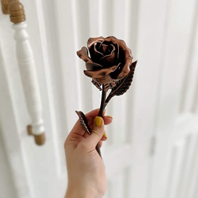 Product: Personalized 7th Anniversary Copper Gift for Her - Engraved Metal Rose for Wife 7 Year Weeding Anniversary for Him Couples, Everlasting Flower 22 Year Handcrafted Artwork
