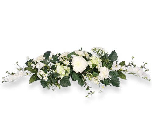 Product: Arcadia Silk Plantation SIX 24" Snowball Swag Artificial Flowers Wedding Decor