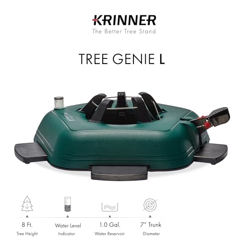 Product: Krinner - Tree Genie L (Gen 2)- Single Cable Operation, Water Level Indicator, 5 Stabilizer Feet, Up to 8 Foot Trees - Christmas Tree Stand